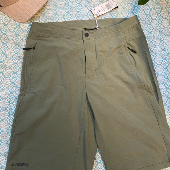 Olive Green Adidas Terrex Shorts - Picture 2 of 5
